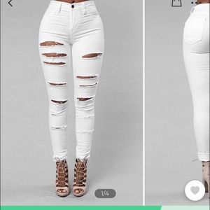white ripped jeans